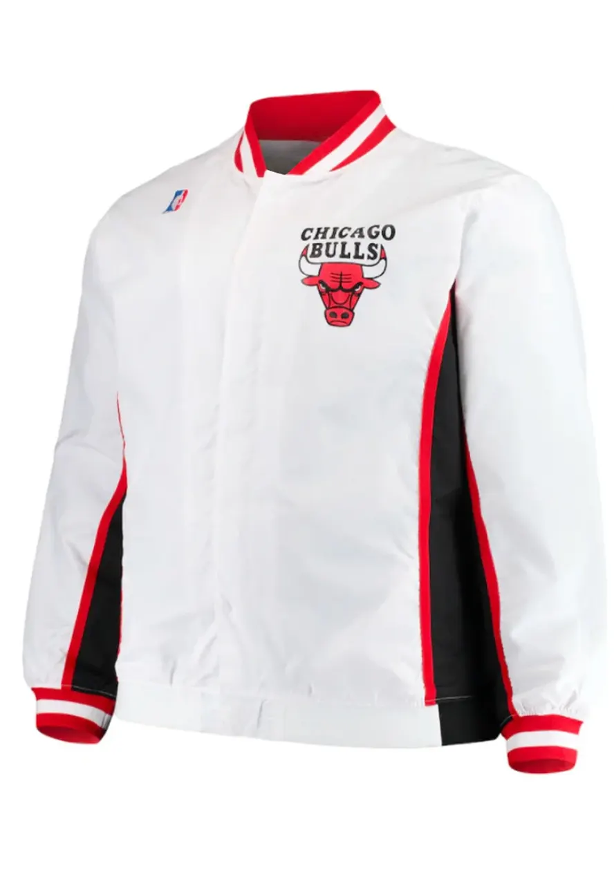 Men's Classics Chicago Bulls White Bomber Jacket